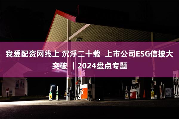 我爱配资网线上 沉浮二十载  上市公司ESG信披大突破 ｜2024盘点专题