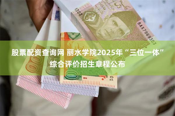 股票配资查询网 丽水学院2025年“三位一体”综合评价招生章程公布